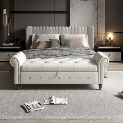 Banc de lit en tissu 63 avec rangement