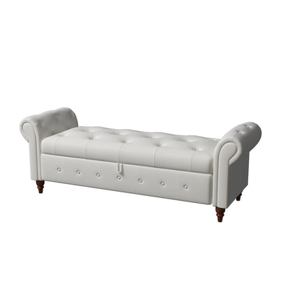 Banc de lit en tissu 63 avec rangement