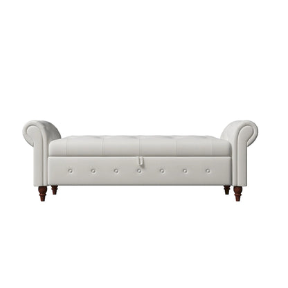 Banc de lit en tissu 63 avec rangement