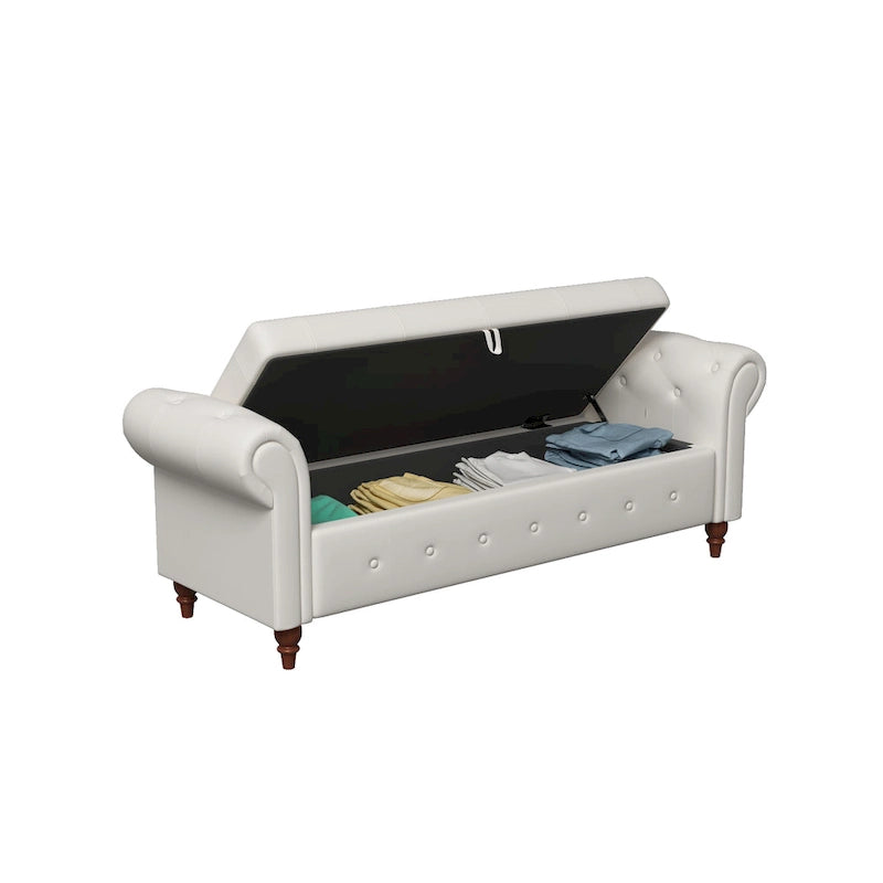 Banc de lit en tissu 63 avec rangement