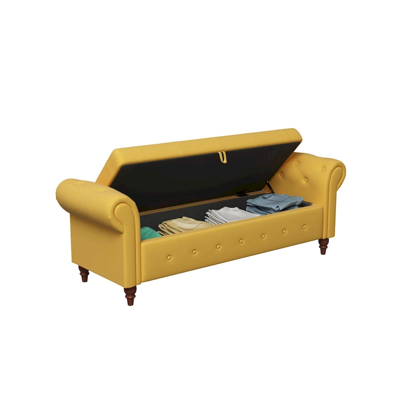 Banc de lit en tissu 63 avec rangement