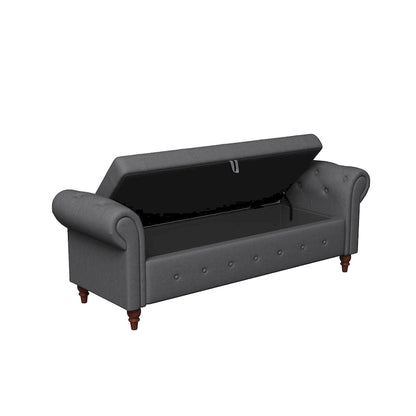 Banc de lit en tissu 63 avec rangement