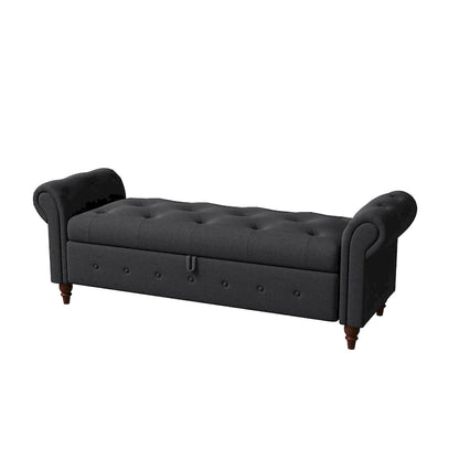 Banc de lit en tissu 63 avec rangement