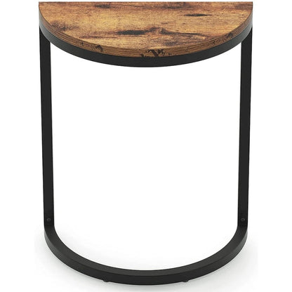 Table d'appoint demi-ronde, table d'appoint étroite, table fine en forme de C pour canapé