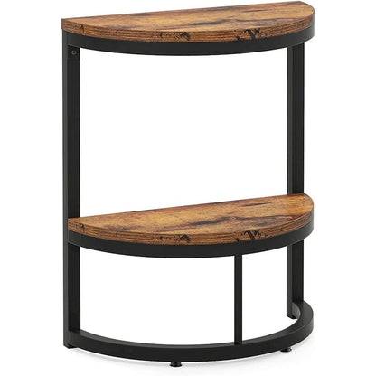 Table d'appoint demi-ronde, table d'appoint étroite, table fine en forme de C pour canapé