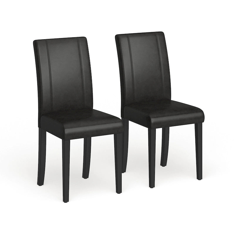 Chaises Parson rembourrées en bois massif et similicuir de style urbain Roundhill Furniture (lot de 2)