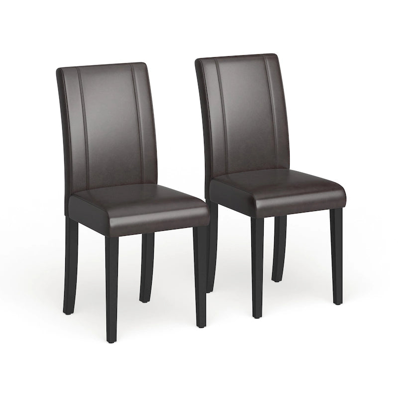 Chaises Parson rembourrées en bois massif et similicuir de style urbain Roundhill Furniture (lot de 2)
