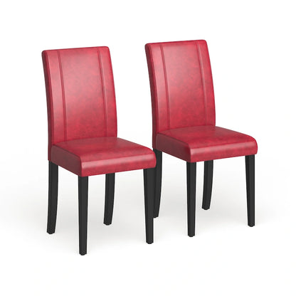Chaises Parson rembourrées en bois massif et similicuir de style urbain Roundhill Furniture (lot de 2)