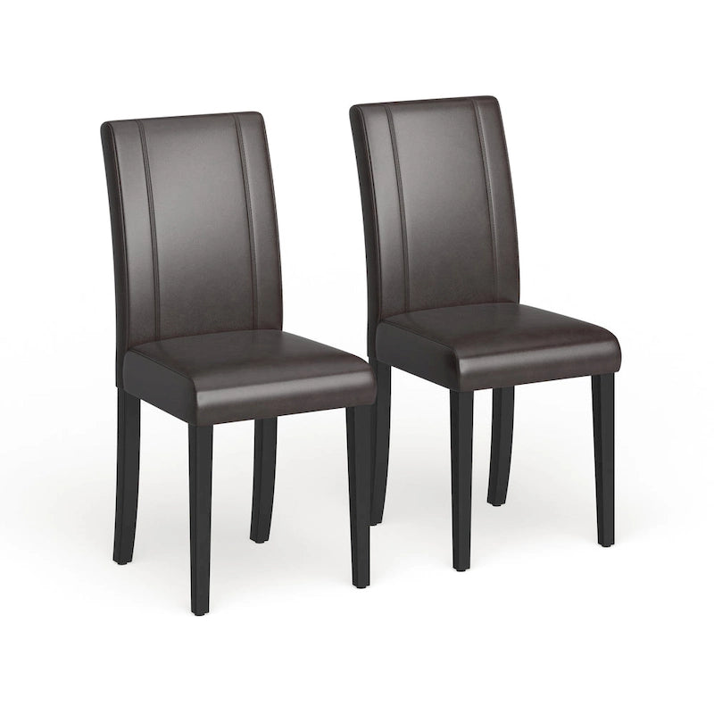 Chaises Parson rembourrées en bois massif et similicuir de style urbain Roundhill Furniture (lot de 2)