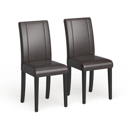 Chaises Parson rembourrées en bois massif et similicuir de style urbain Roundhill Furniture (lot de 2)