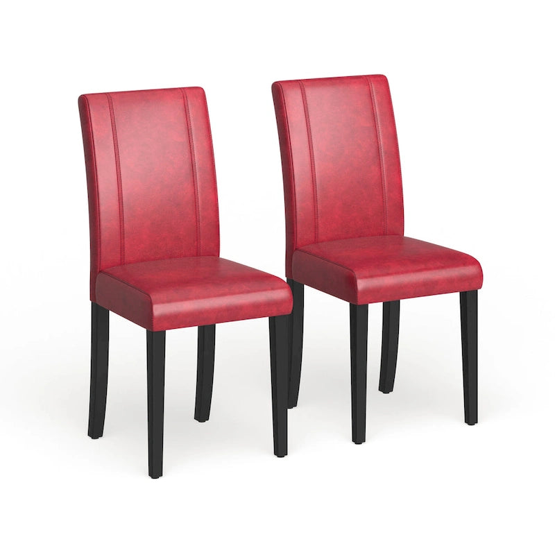 Chaises Parson rembourrées en bois massif et similicuir de style urbain Roundhill Furniture (lot de 2)