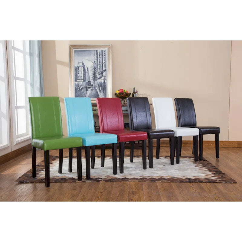 Chaises Parson rembourrées en bois massif et similicuir de style urbain Roundhill Furniture (lot de 2)