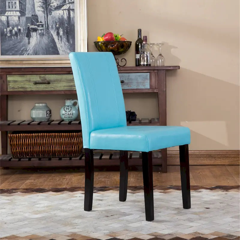 Chaises Parson rembourrées en bois massif et similicuir de style urbain Roundhill Furniture (lot de 2)