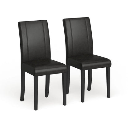 Chaises Parson rembourrées en bois massif et similicuir de style urbain Roundhill Furniture (lot de 2)
