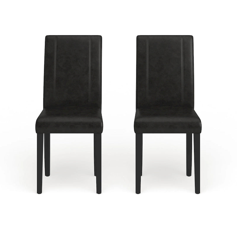 Chaises Parson rembourrées en bois massif et similicuir de style urbain Roundhill Furniture (lot de 2)