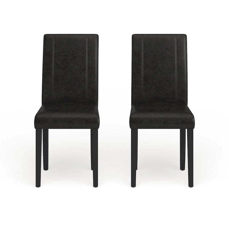 Chaises Parson rembourrées en bois massif et similicuir de style urbain Roundhill Furniture (lot de 2)