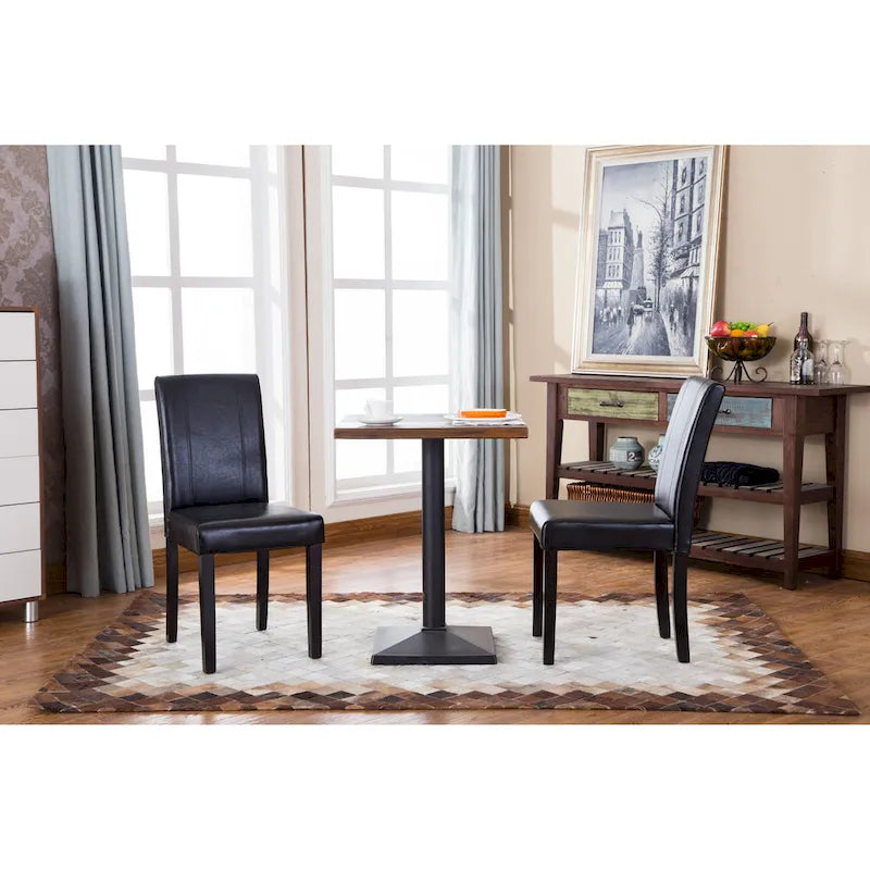 Chaises Parson rembourrées en bois massif et similicuir de style urbain Roundhill Furniture (lot de 2)