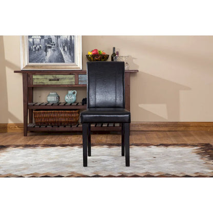 Chaises Parson rembourrées en bois massif et similicuir de style urbain Roundhill Furniture (lot de 2)