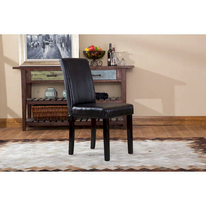 Chaises Parson rembourrées en bois massif et similicuir de style urbain Roundhill Furniture (lot de 2)
