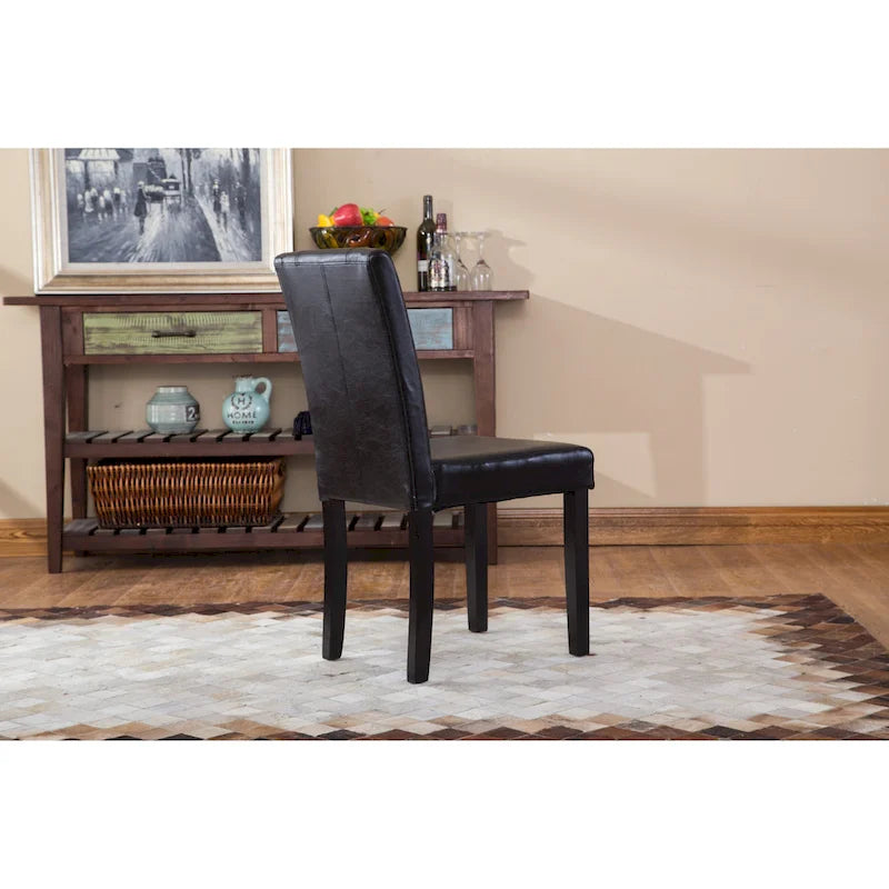 Chaises Parson rembourrées en bois massif et similicuir de style urbain Roundhill Furniture (lot de 2)