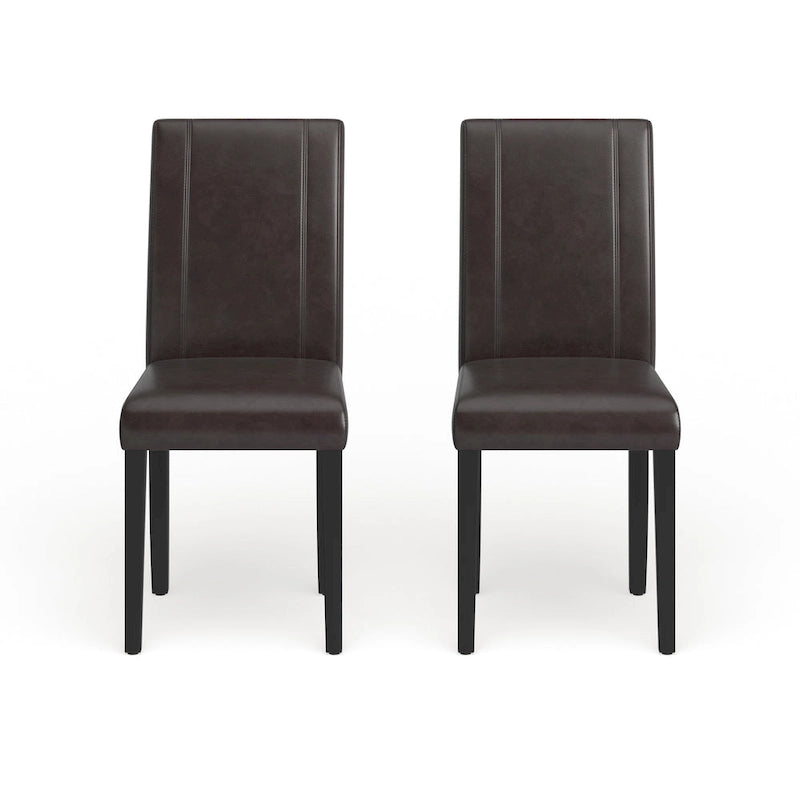 Chaises Parson rembourrées en bois massif et similicuir de style urbain Roundhill Furniture (lot de 2)