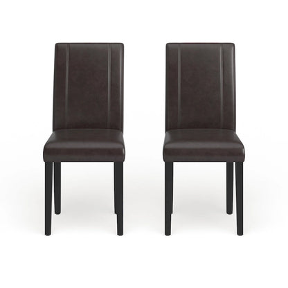 Chaises Parson rembourrées en bois massif et similicuir de style urbain Roundhill Furniture (lot de 2)
