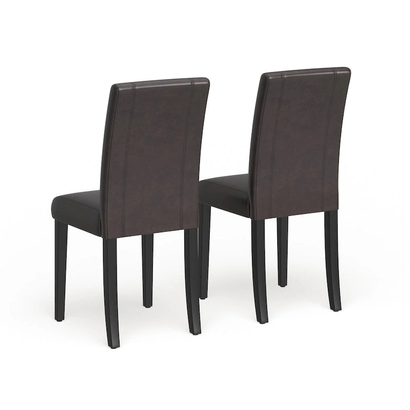 Chaises Parson rembourrées en bois massif et similicuir de style urbain Roundhill Furniture (lot de 2)