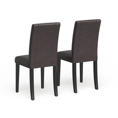 Chaises Parson rembourrées en bois massif et similicuir de style urbain Roundhill Furniture (lot de 2)