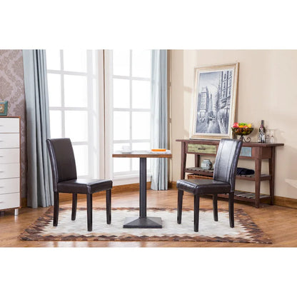 Chaises Parson rembourrées en bois massif et similicuir de style urbain Roundhill Furniture (lot de 2)