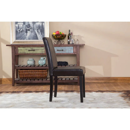 Chaises Parson rembourrées en bois massif et similicuir de style urbain Roundhill Furniture (lot de 2)