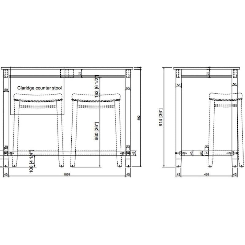 Table de bar Bridgeport de 91 cm (36 pouces) de hauteur comptoir