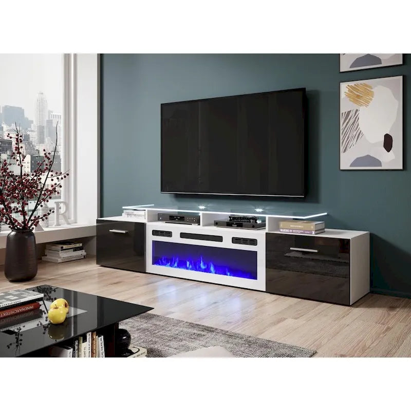 Cheminée électrique Rova WH-EF Meuble TV moderne 75 pouces