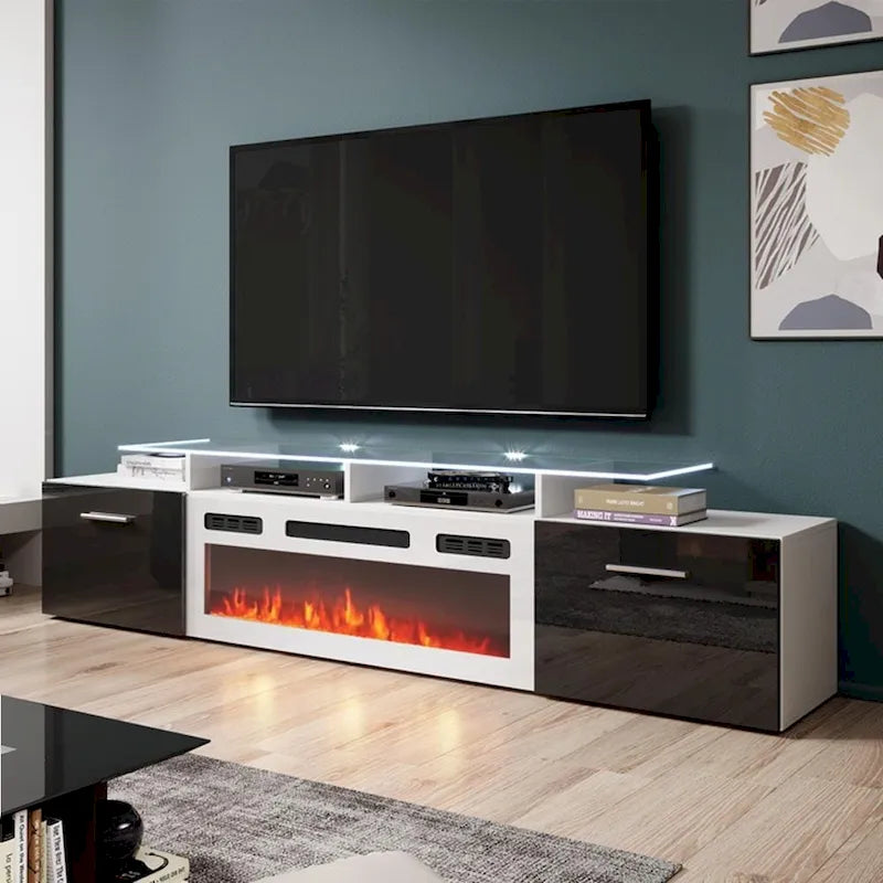 Cheminée électrique Rova WH-EF Meuble TV moderne 75 pouces