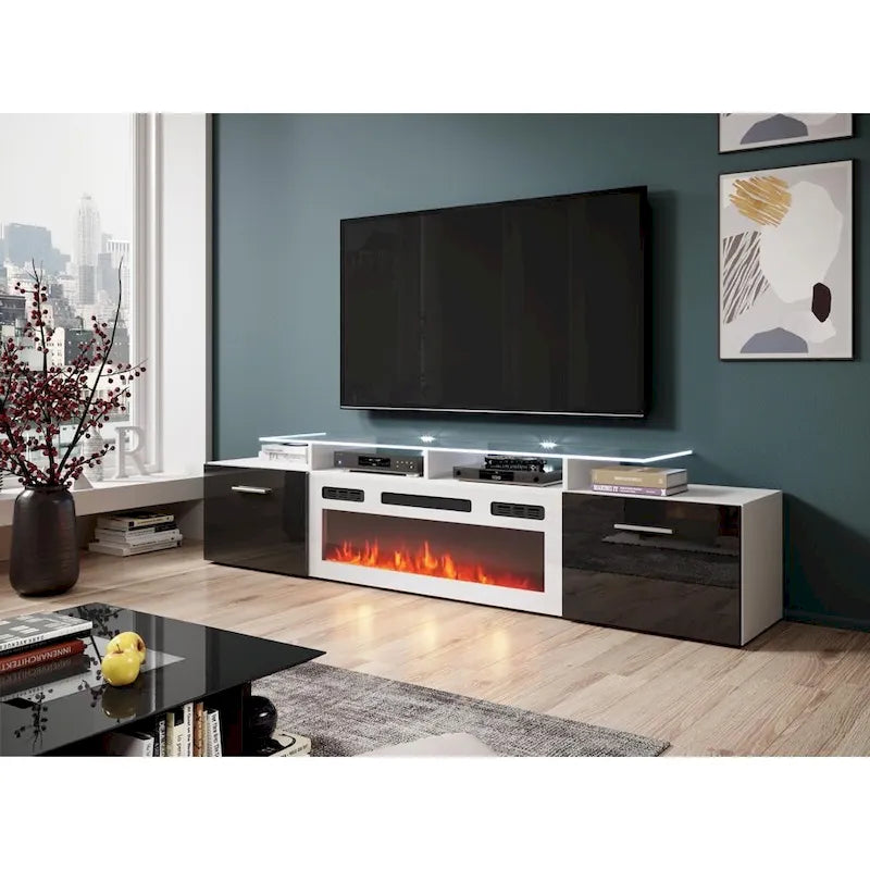 Cheminée électrique Rova WH-EF Meuble TV moderne 75 pouces