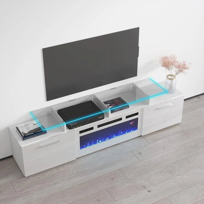 Cheminée électrique Rova WH-EF Meuble TV moderne 75 pouces