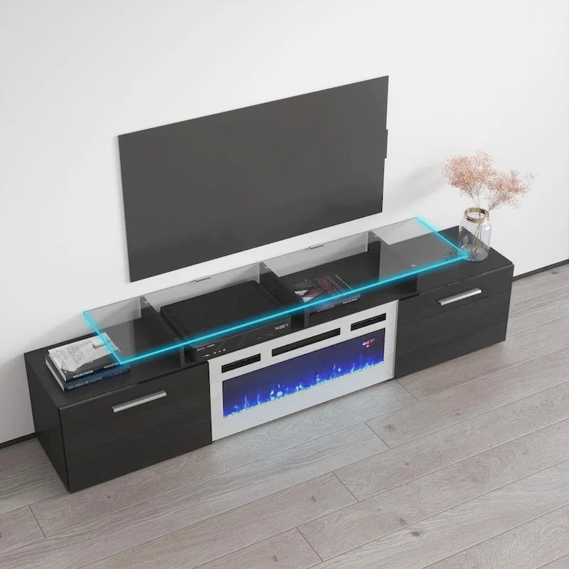 Cheminée électrique Rova WH-EF Meuble TV moderne 75 pouces