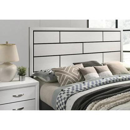 Ensemble de chambre à coucher de luxe 6 pièces Roundhill Furniture Stout White Panel