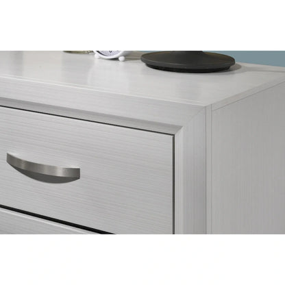 Ensemble de chambre à coucher de luxe 6 pièces Roundhill Furniture Stout White Panel