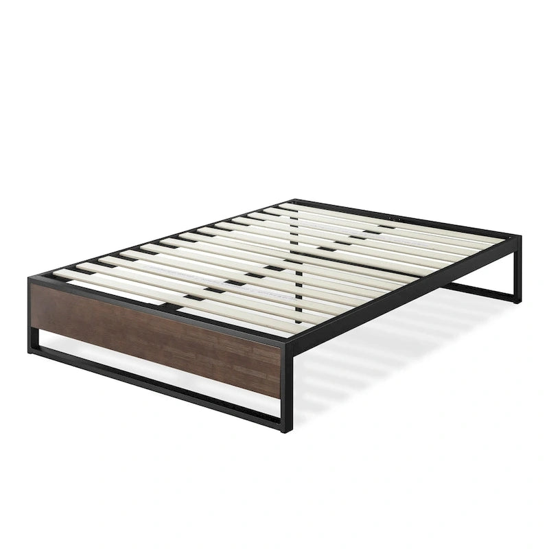 Lit plateforme Priage de ZINUS GOOD DESIGN, lauréat du prix Priage de 14 pouces en bambou gris et métal