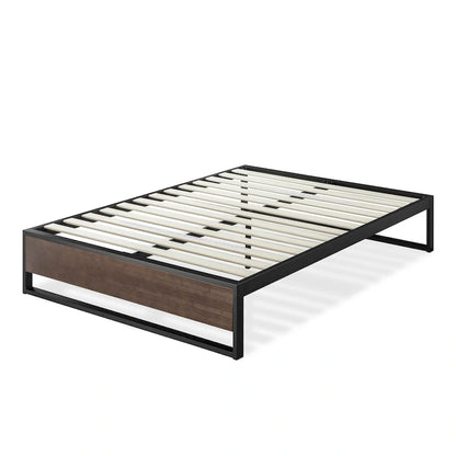 Lit plateforme Priage de ZINUS GOOD DESIGN, lauréat du prix Priage de 14 pouces en bambou gris et métal