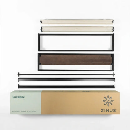 Lit plateforme Priage de ZINUS GOOD DESIGN, lauréat du prix Priage de 14 pouces en bambou gris et métal
