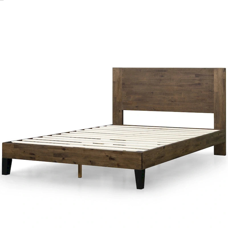 Priage by ZINUS Cadre de lit plateforme en bois marron avec tête de lit