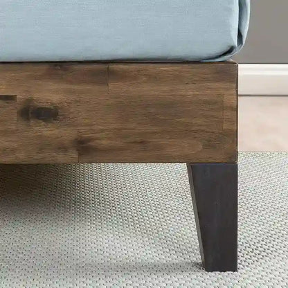 Priage by ZINUS Cadre de lit plateforme en bois marron avec tête de lit
