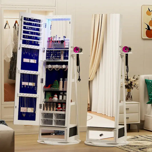 Armoire à bijoux pivotante avec éclairage LED - Non disponible