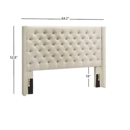 Tête de lit capitonnée Naples pour lit double à oreilles par iNSPIRE Q Artisan