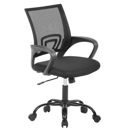 Chaise de bureau pivotante ergonomique moderne noire Ralap avec dossier en maille de Furniture of America