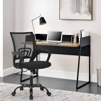 Chaise de bureau pivotante ergonomique moderne noire Ralap avec dossier en maille de Furniture of America