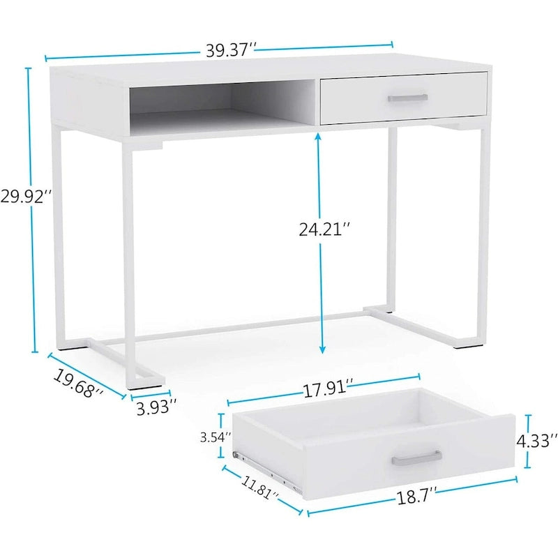 Petit bureau de 40 pouces avec tiroirs