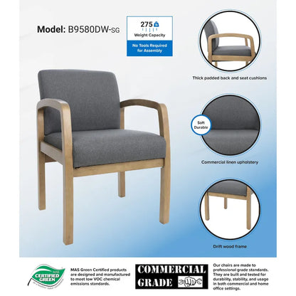Chaise visiteur Boss Office Products gris ardoise NTR