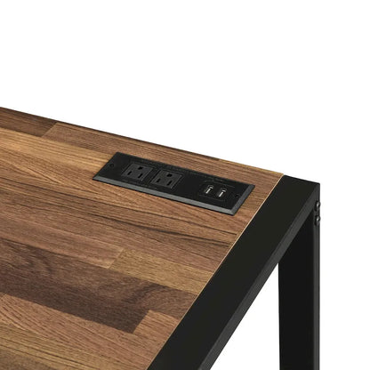 Bureau d'ordinateur contemporain en acier de 50 pouces avec ports USB de Furniture of America